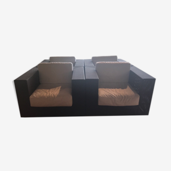 Set of 4 armchairs Unopiu model Sunstripe in WaProLace