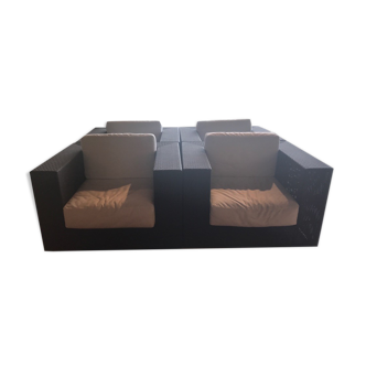 Set of 4 armchairs Unopiu model Sunstripe in WaProLace