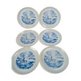Lot de 6 assiettes Arcopal motif Chasse à courre
