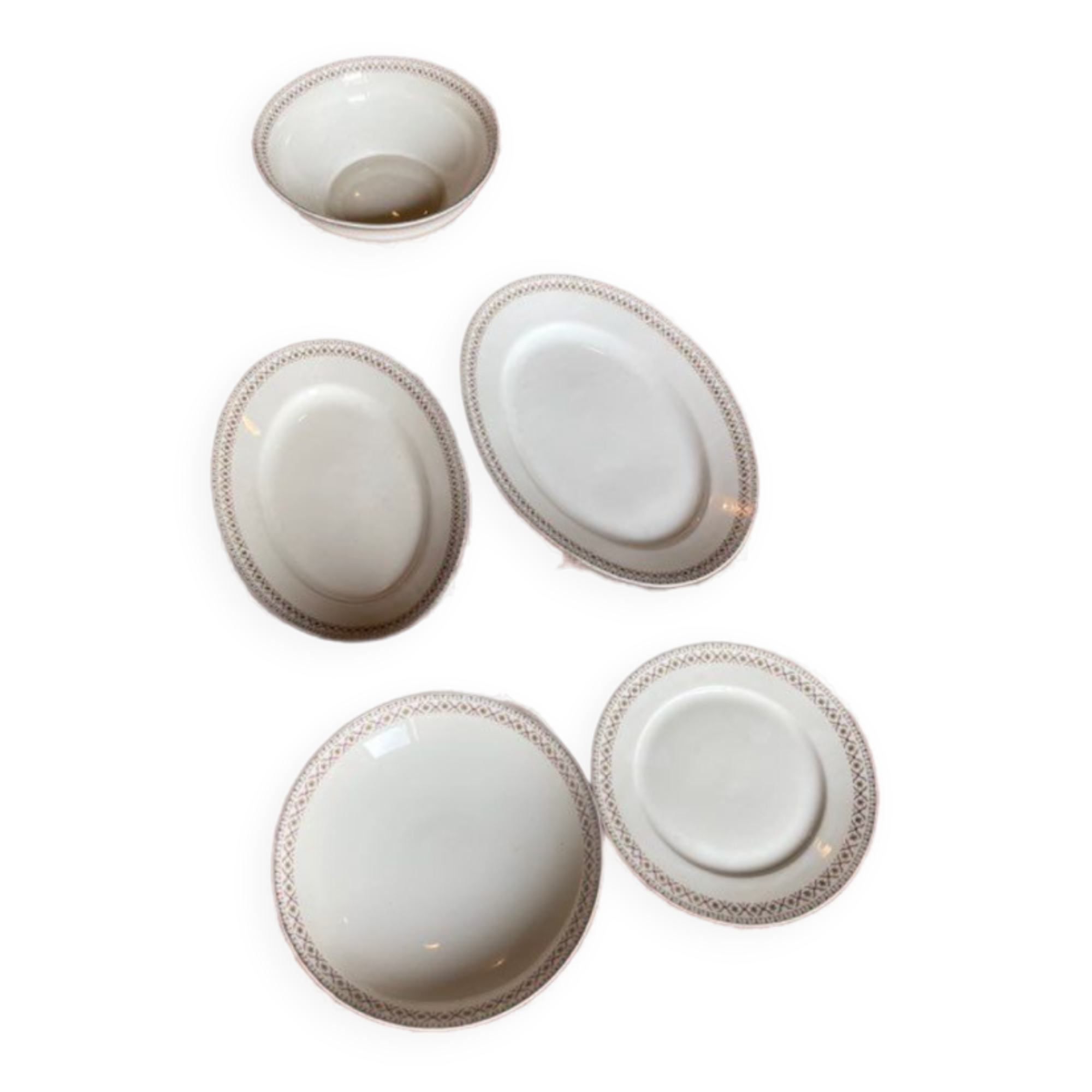 Service 5 pieces in Limoges porcelain
