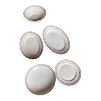 Service 5 pieces in Limoges porcelain