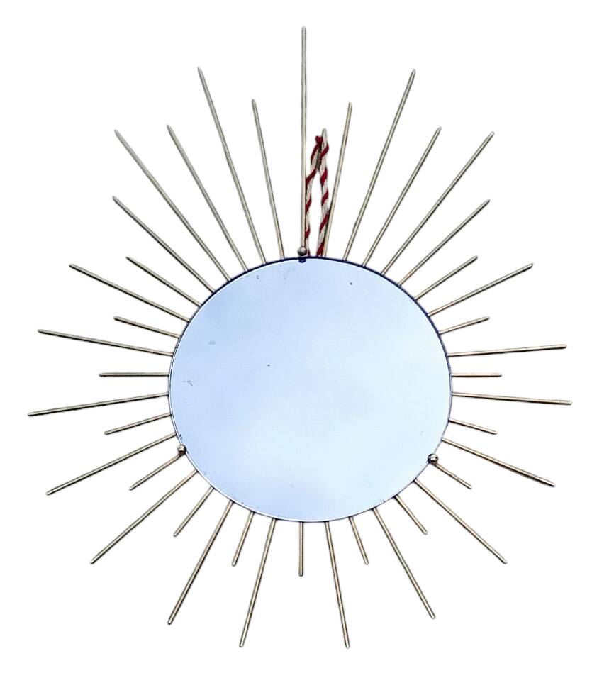 Miroir soleil métal doré