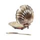 Vintage Scallop Shell Butter Dish Knife Silver Plated Metal Queen Anne