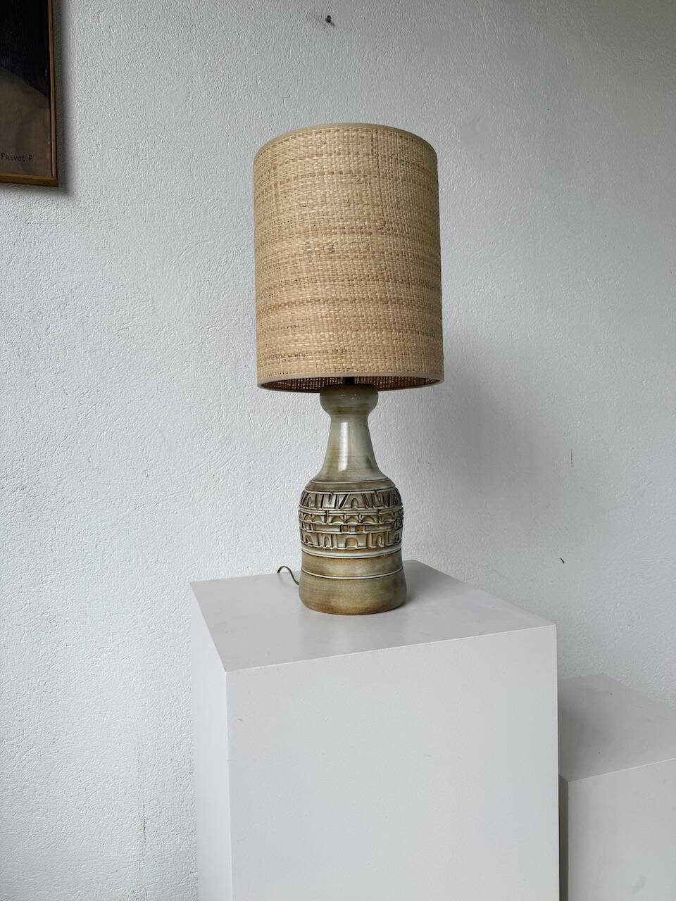 Ceramic table lamp by Marius Bessone
