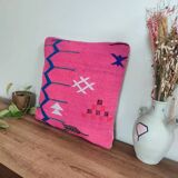 Coussin berbère rose et bleu