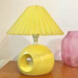 Yellow ceramic lamp organic shape
