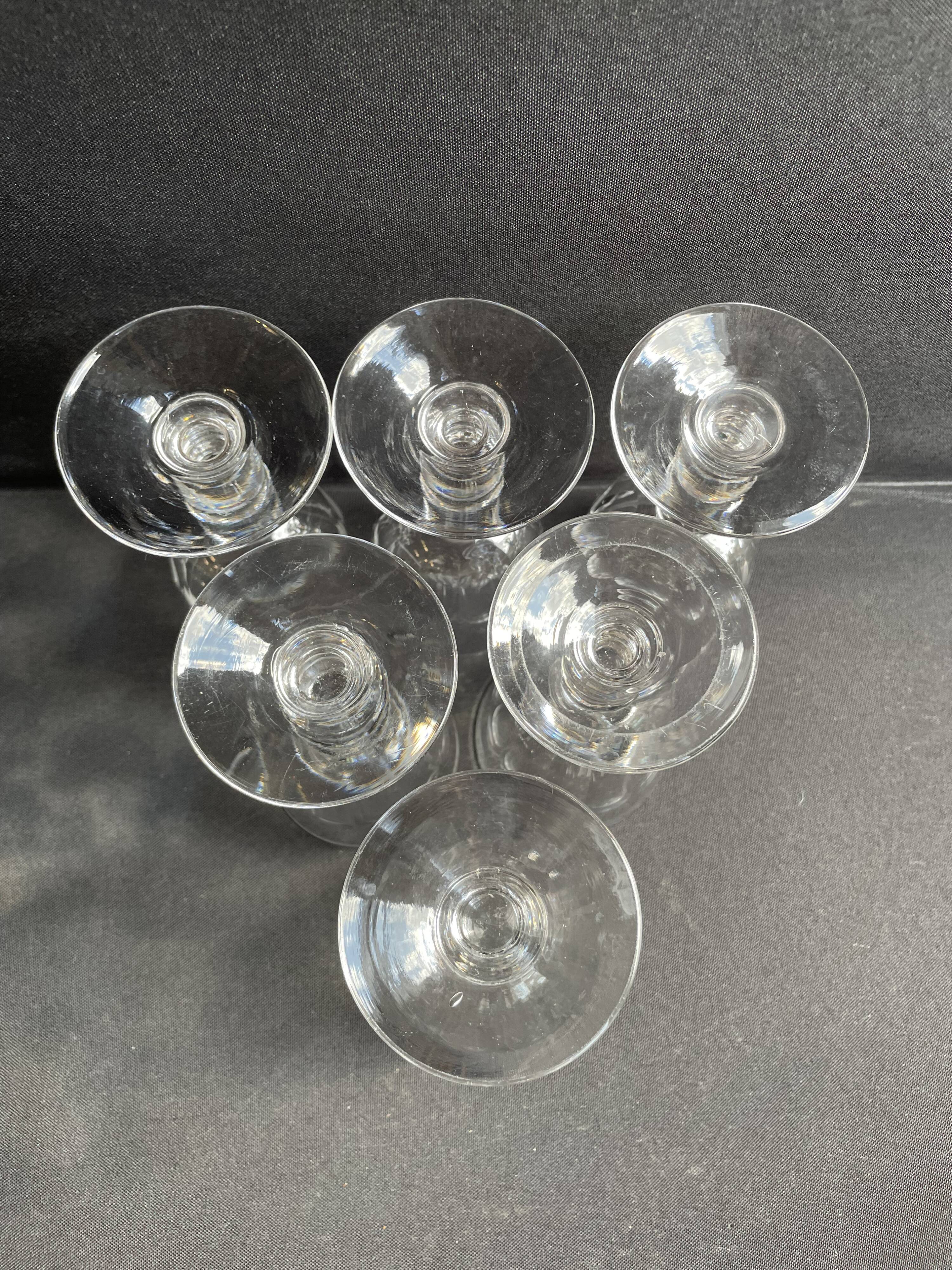 6 Baccarat Clermont 19th century cooked wine glasses
