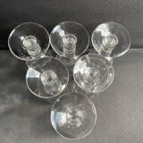 6 verres à vin cuit Baccarat modèle "Clermont", XIXème