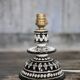 Moroccan glazed terracotta table lamp from Safi, ceramic bedside lamp.