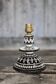 Moroccan glazed terracotta table lamp from Safi, ceramic bedside lamp.
