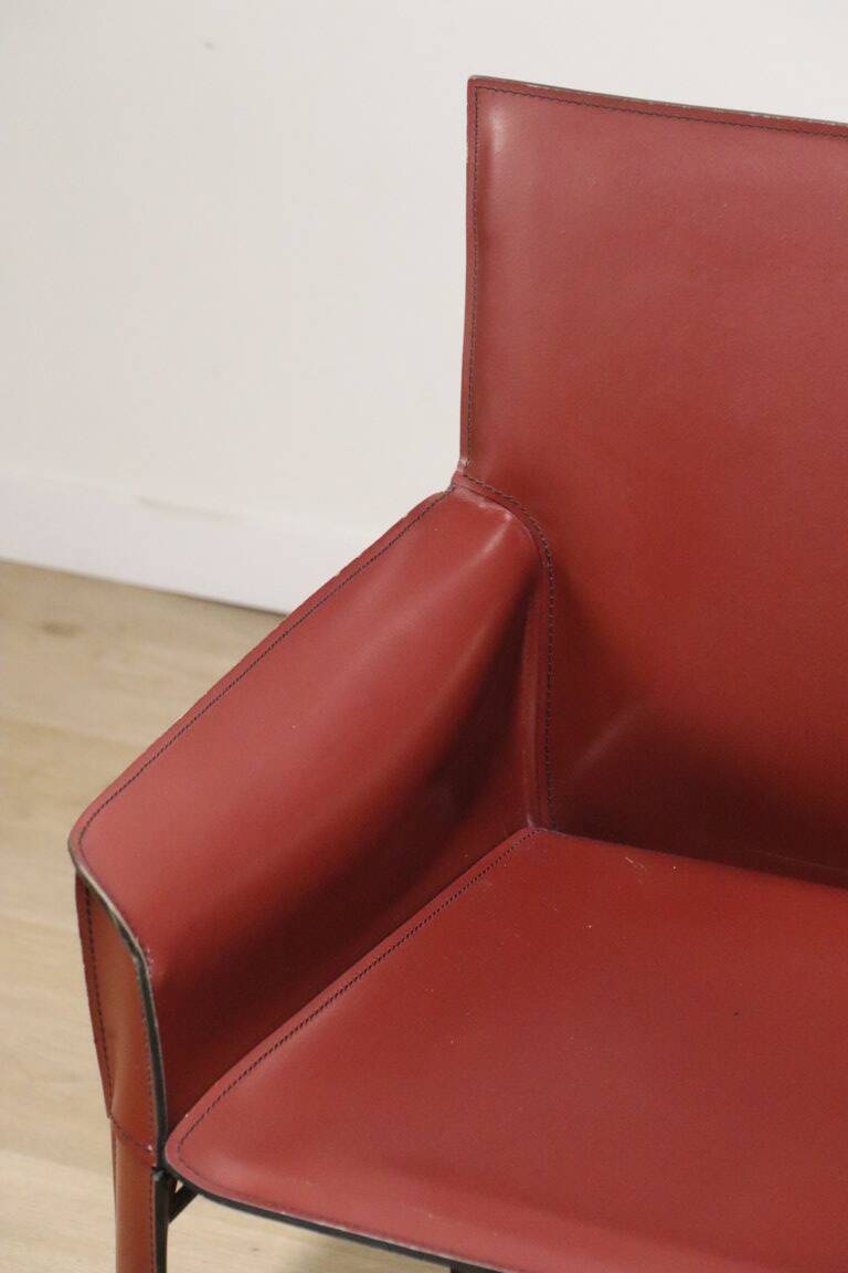 Vintage De Couro leather upholstered armchair, 1980s