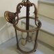 Entrance antique, vestibule lantern in gilded bronze, suspension, Louis XV style