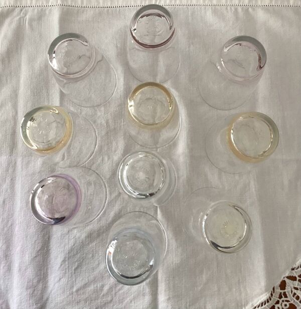 Anciens verres à soda Huile Lesieur