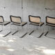 Set of 4 black cesca B32 chairs by Marcel Breuer