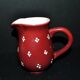Vintage Elchinger pitcher in glazed ceramic with red polka dots