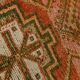 Brick Red Geometric Style Turkish Oushak Runner Rug, 90x340 Cm