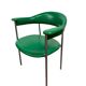 Chaise vintage chromée avec revêtement en skaï vert