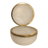 Round alabaster jewelry box