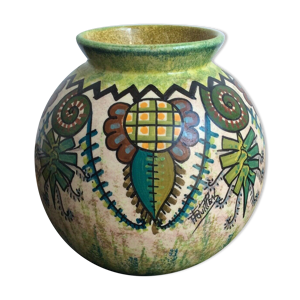 Vase boule Paul Fouillen - peint