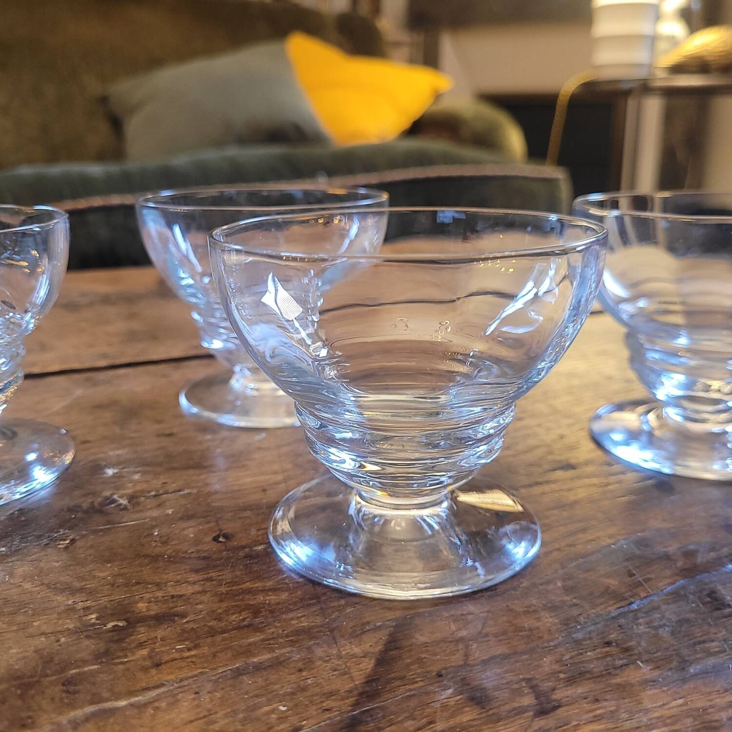 4 pressed glass cups – France – 1950s–1960s