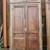 Woodwork Double Walnut Doors with Frame, Double Side XIXth