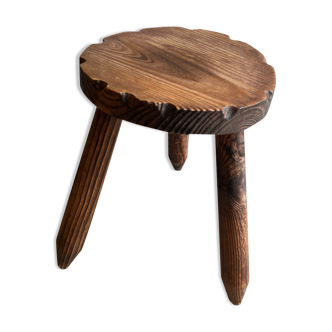 Tabouret tripode bois