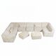 Ensemble de canapé modulaire allemand (10 pièces) — Cadre en bois et textile velouté