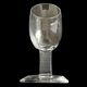 Set of 3 Art Deco crystal stemmed glasses - Bevelled rectangular base from the 1930s.