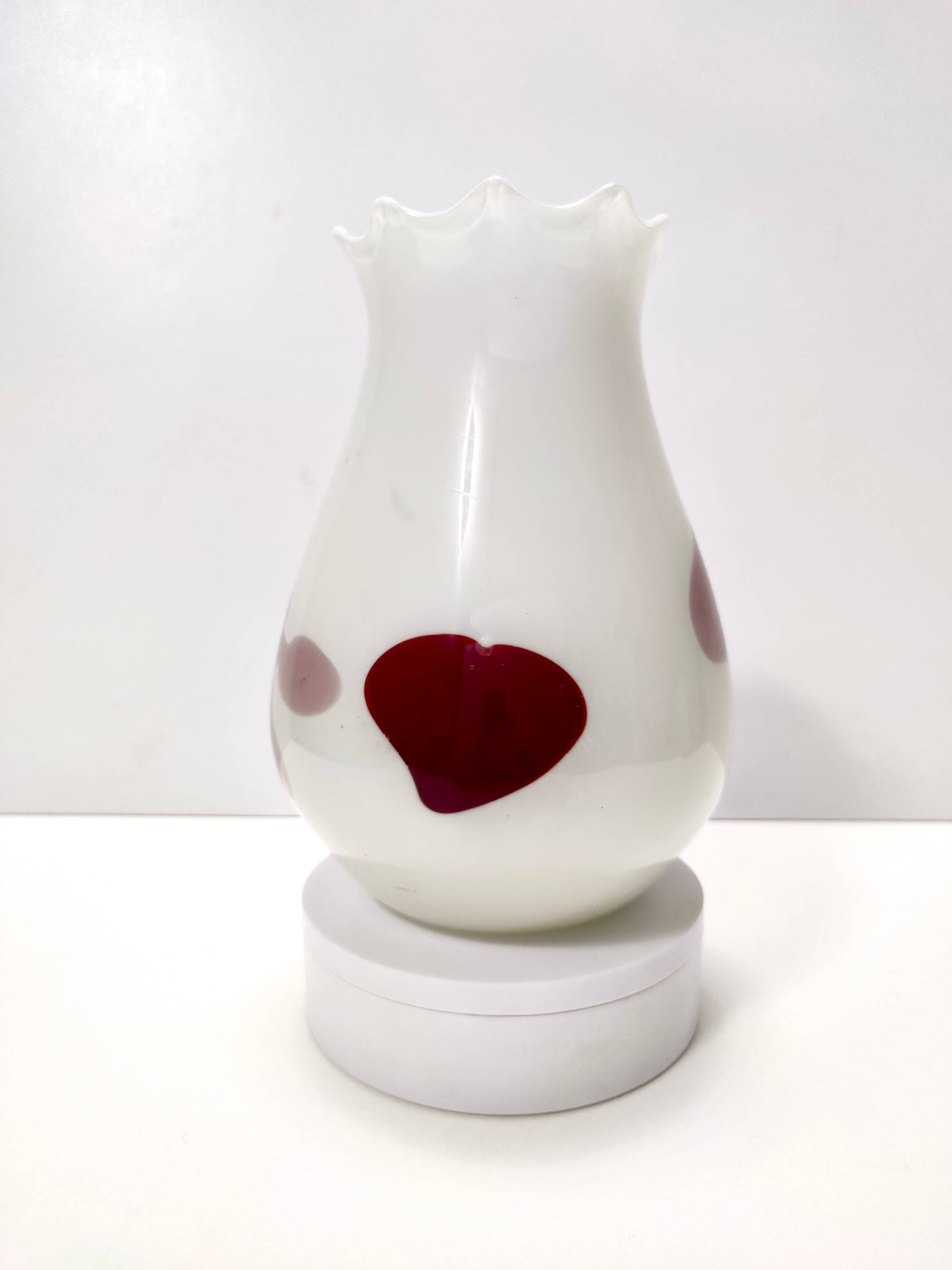 White Murano Glass Vase attr. to Dino Martens for Aureliano Toso