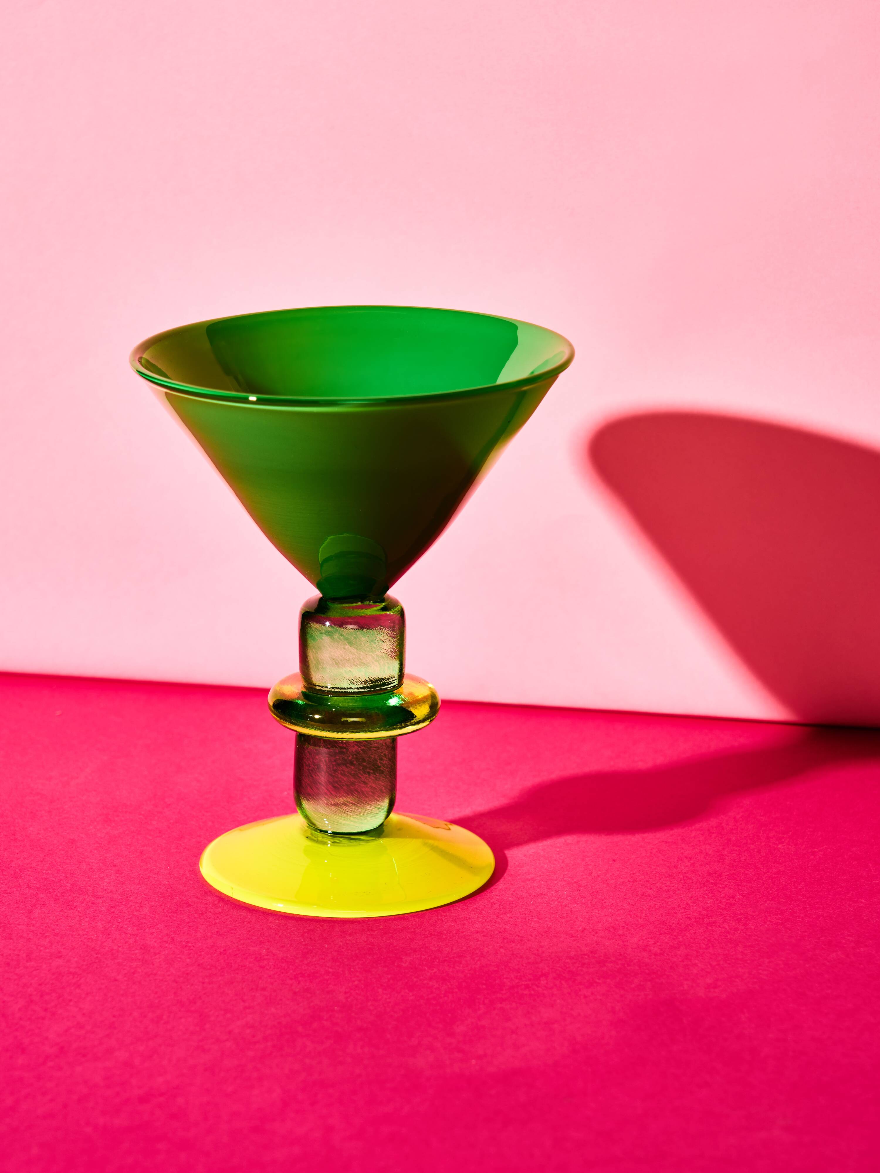 Miami Martini Glass in Lime & Green