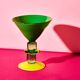 Miami Martini Glass in Lime & Green
