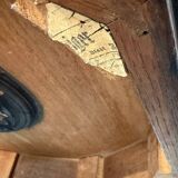 Ancienne table en bois de bistrot années 40/50 vintage finition laiton