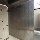 "Zig-zag" satin stainless steel shelf by Joelle Ferlande and François Monnet