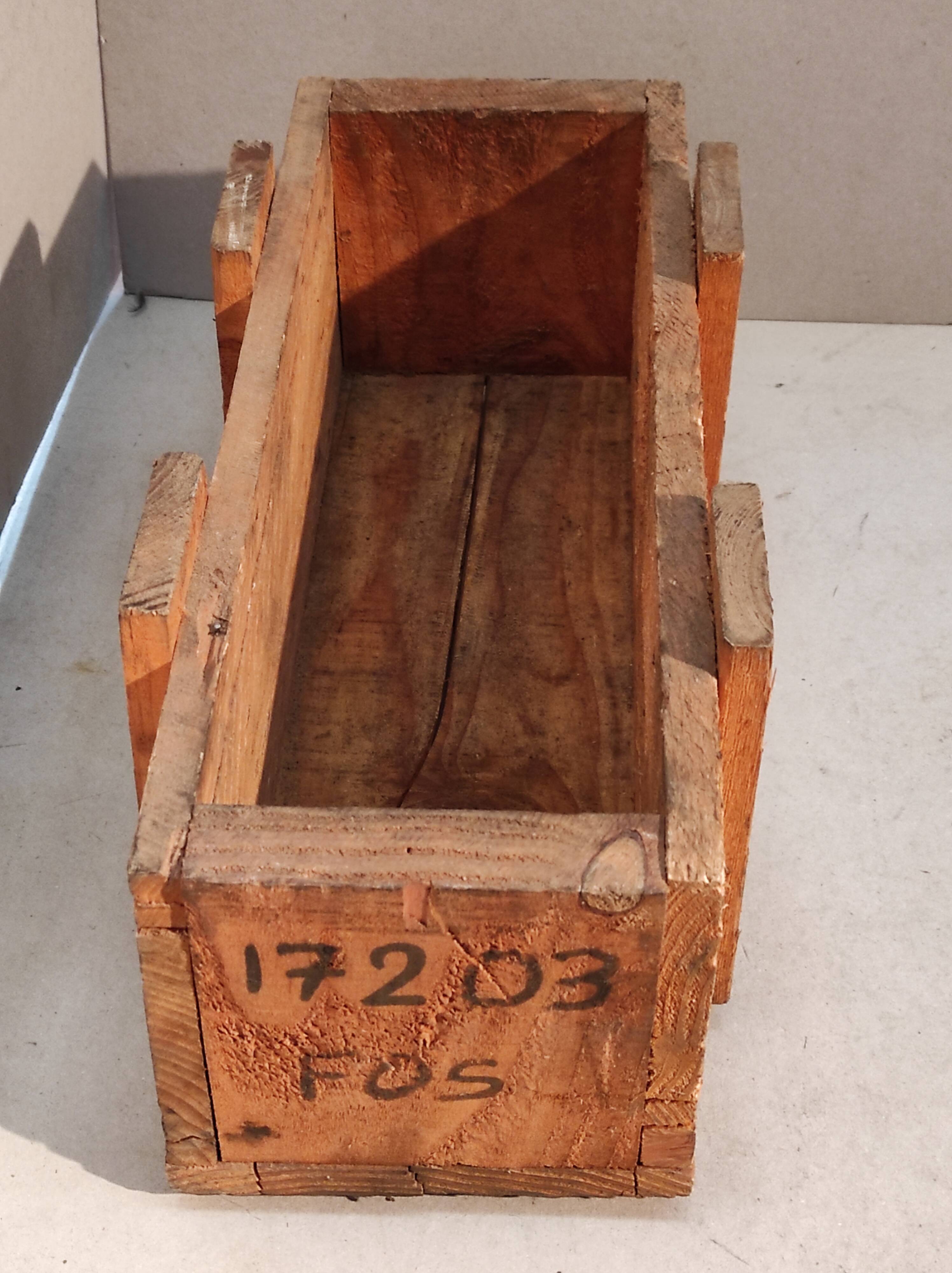 Former wooden box of industrial workshop