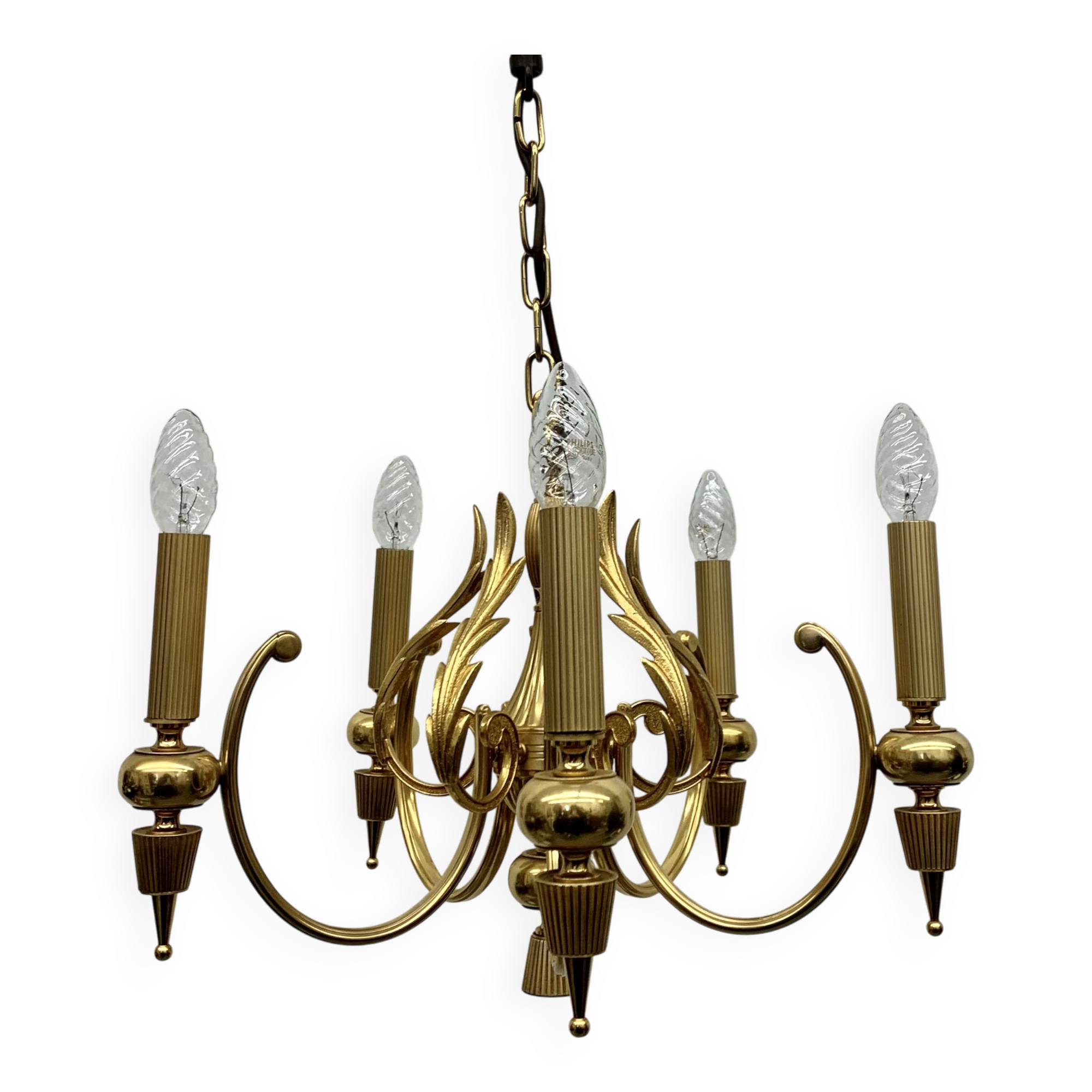 Sciolari gilded chandelier , 1960’s