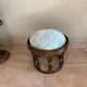 Vintage rattan pouf
