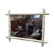 Large Vintage White Faux Bamboo Mirror, 1920/30s