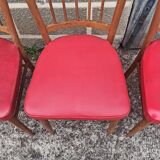 Chaises de bistrot en Skaï rouge