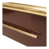 Mid-Century Modern Style Solid Wood and Colored Glass Italian Sideboard