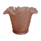 Pink frosted glass vase