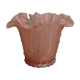 Vase en verre givré rose
