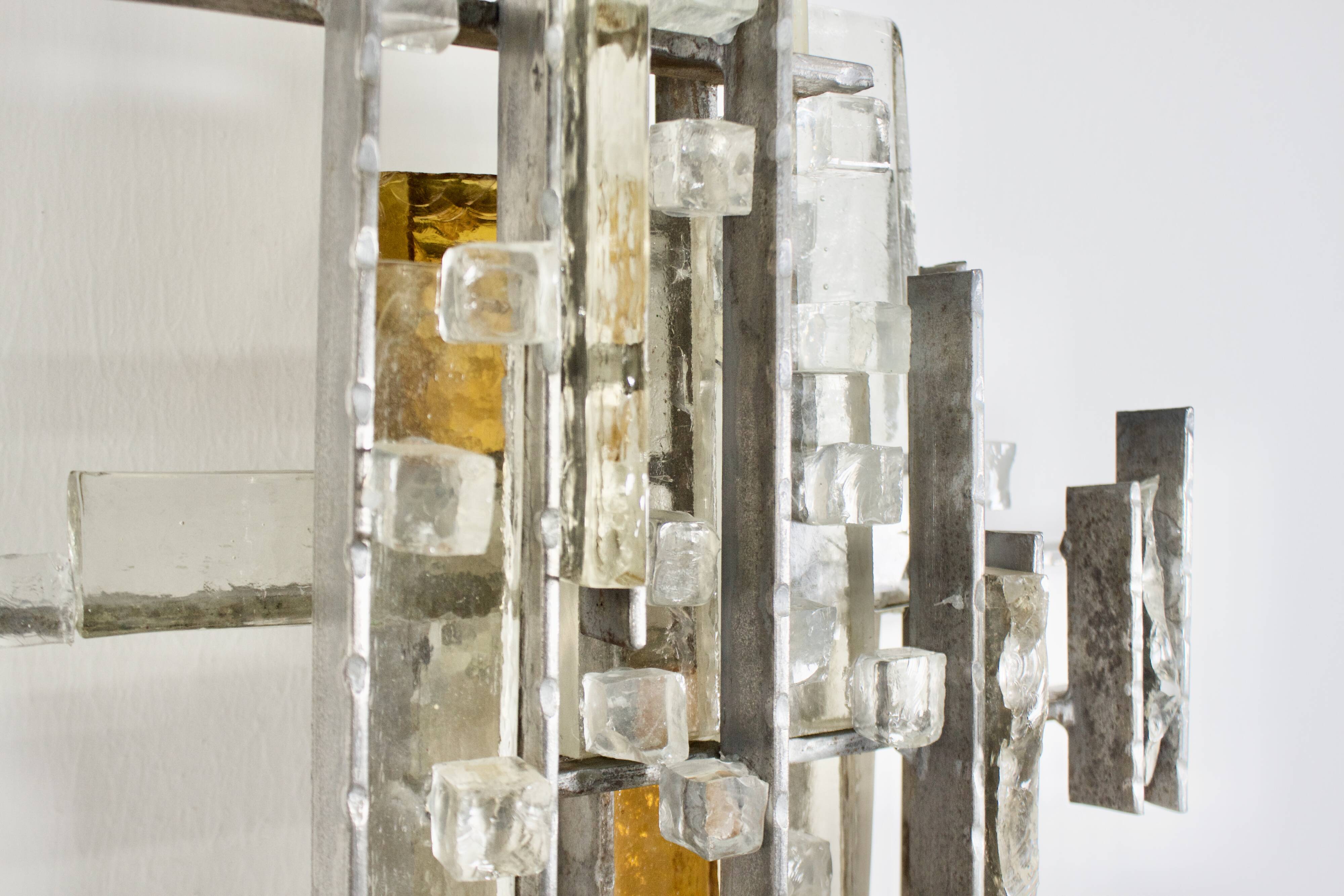 Very Large Brutalist Sconce by Albano Poli for Poliarte, 1970s