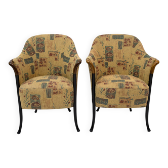 Pair of Giorgetti Italian Armchairs "Progetti", 1980s