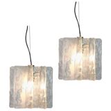 1 of 2 Murano glass chandeliers designed by Carlo Nason for Mazzega, 1970s.