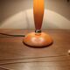 vintage Scandinavian table lamp with turned wood and Japanese lampshade