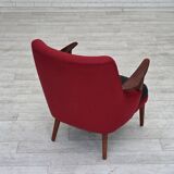 1960s, Danish designed armchair, reupholstered, furniture wool.