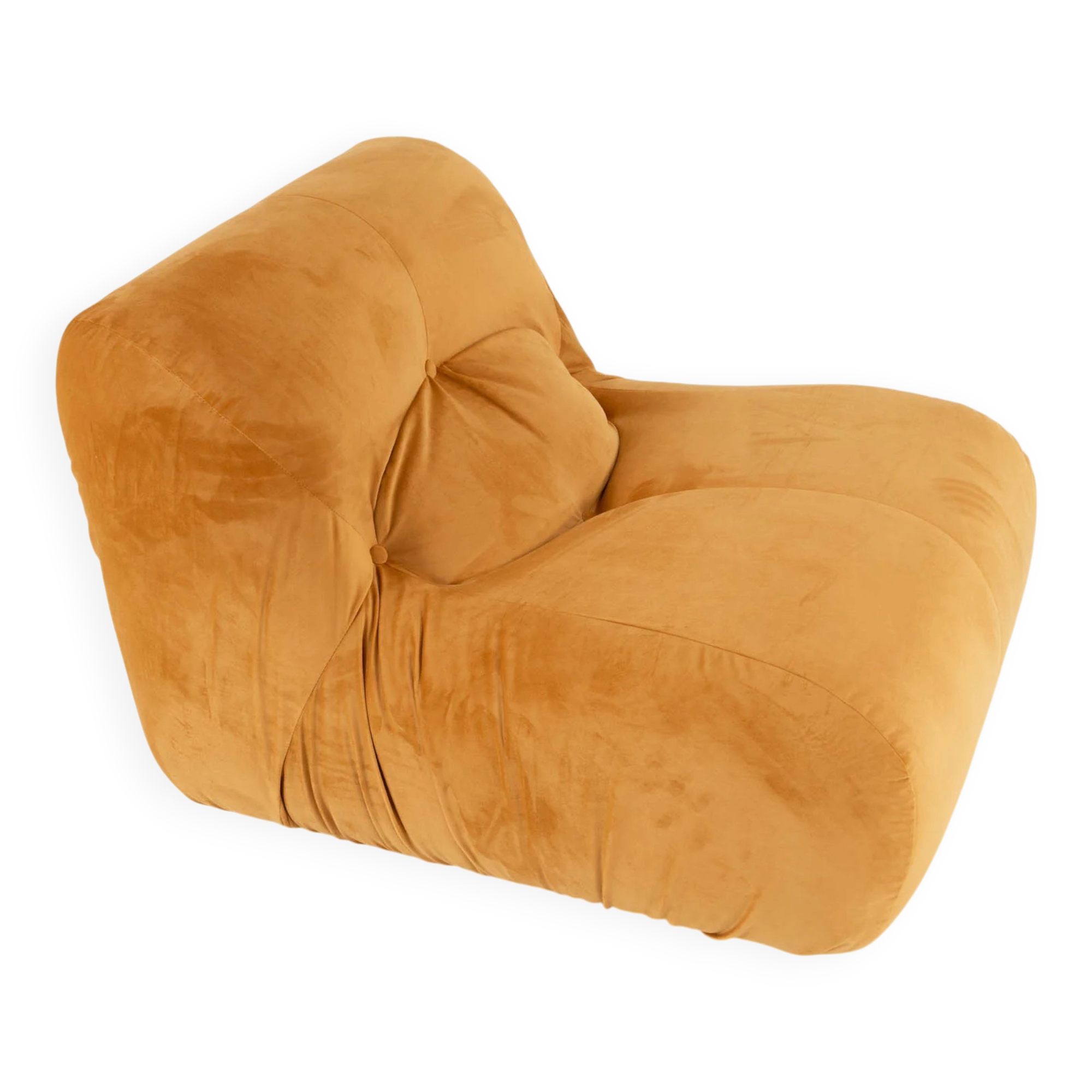 LOUNGE CHAIR NEWLY REUPHOLSTERED IN VELVETY FABRIC