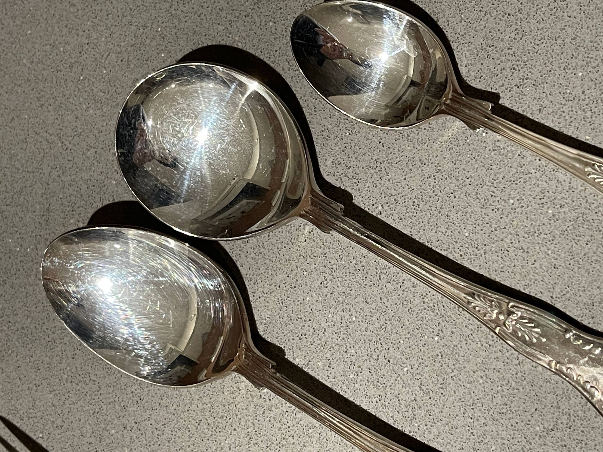 Table cutlery (knife and fork) silver-plated, set of 37 pieces, England, vintage Art Deco