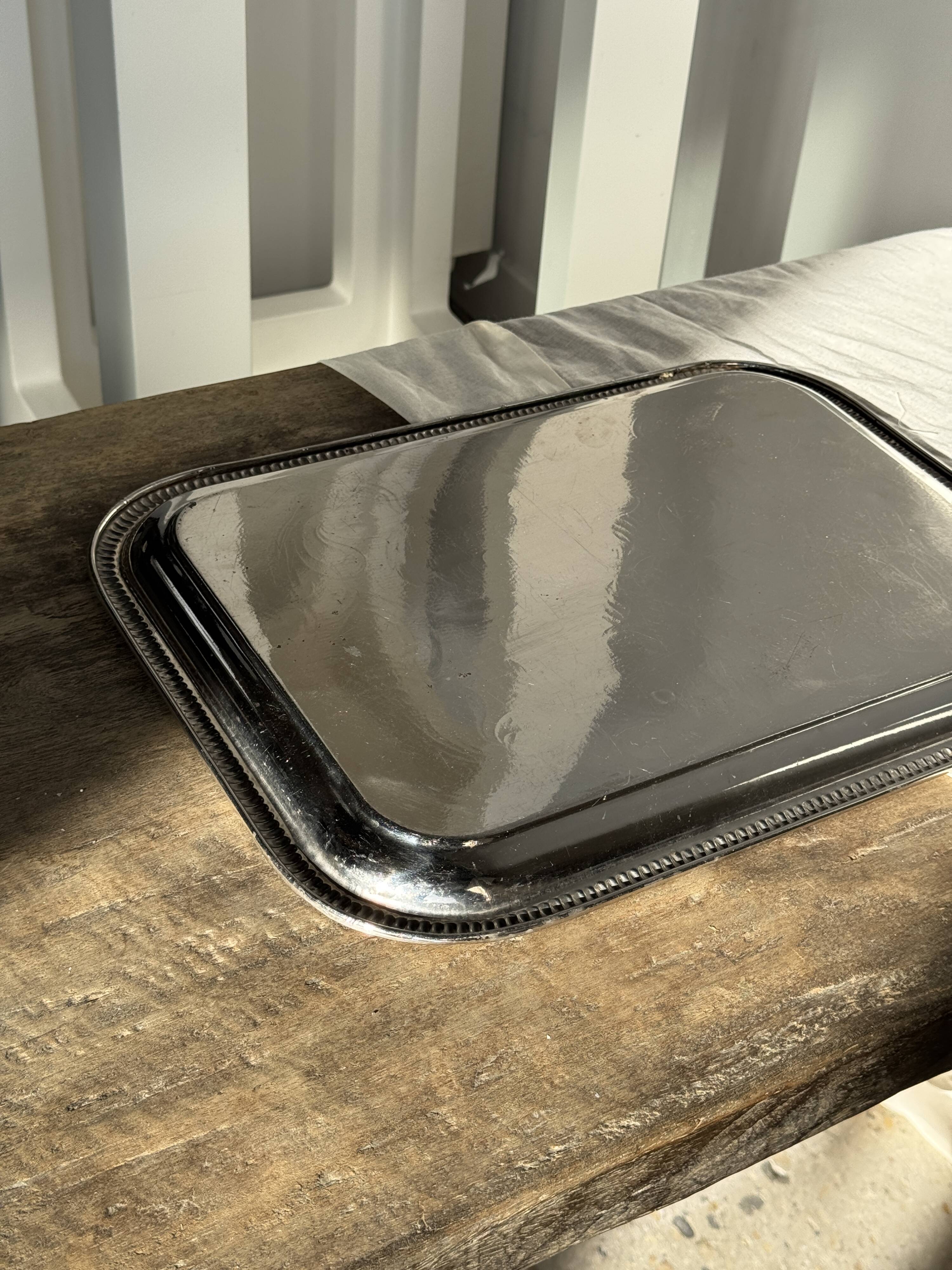 Vintage engraved rectangular platter 31x41