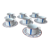 Set of 7 vintage Basque ceramic cups – blue stripes and
